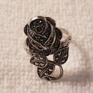 Vintage Marcasite Rose Ring
